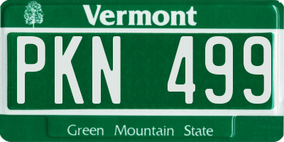 VT license plate PKN499