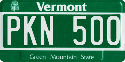 VT license plate PKN500