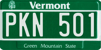 VT license plate PKN501