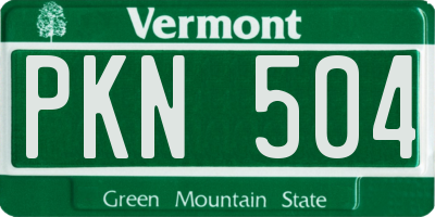 VT license plate PKN504
