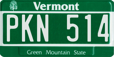 VT license plate PKN514