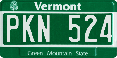 VT license plate PKN524