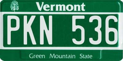 VT license plate PKN536