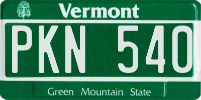 VT license plate PKN540