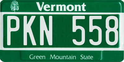VT license plate PKN558