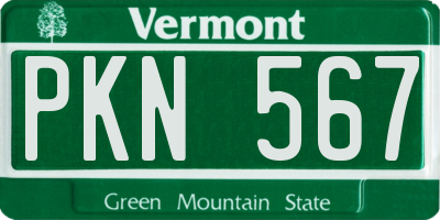 VT license plate PKN567