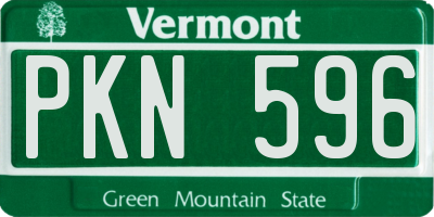 VT license plate PKN596
