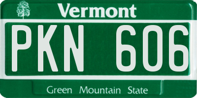 VT license plate PKN606