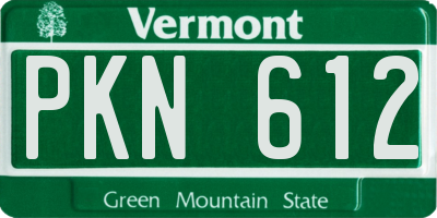 VT license plate PKN612