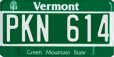 VT license plate PKN614