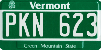 VT license plate PKN623
