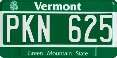 VT license plate PKN625