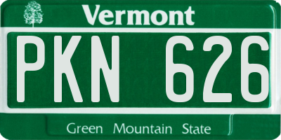VT license plate PKN626