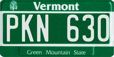 VT license plate PKN630
