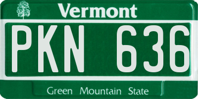 VT license plate PKN636