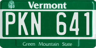VT license plate PKN641