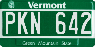 VT license plate PKN642