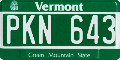VT license plate PKN643