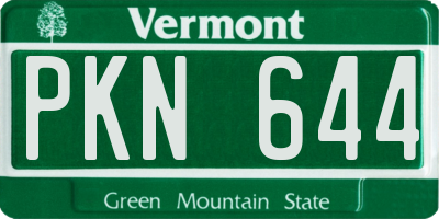 VT license plate PKN644
