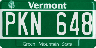 VT license plate PKN648