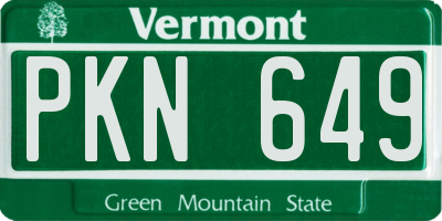 VT license plate PKN649