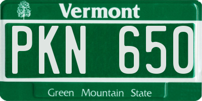 VT license plate PKN650