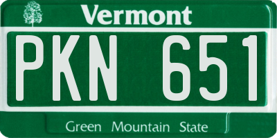 VT license plate PKN651