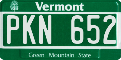 VT license plate PKN652