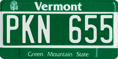 VT license plate PKN655