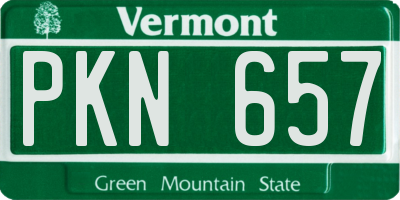 VT license plate PKN657