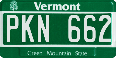 VT license plate PKN662