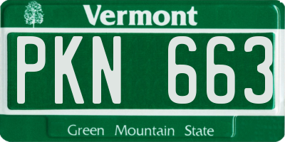 VT license plate PKN663