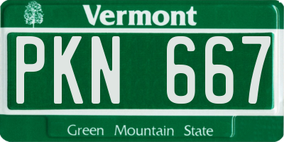 VT license plate PKN667