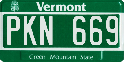 VT license plate PKN669
