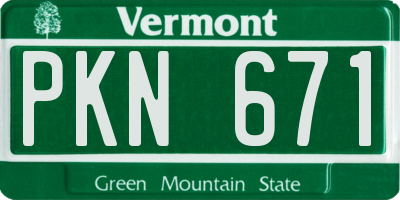 VT license plate PKN671
