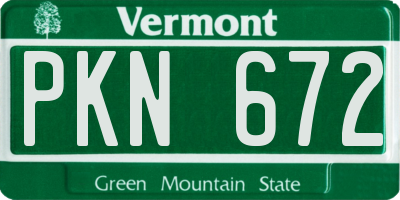 VT license plate PKN672