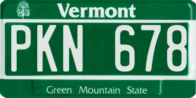 VT license plate PKN678