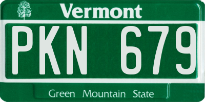 VT license plate PKN679