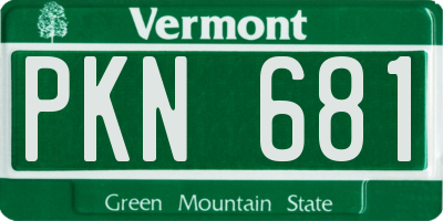VT license plate PKN681