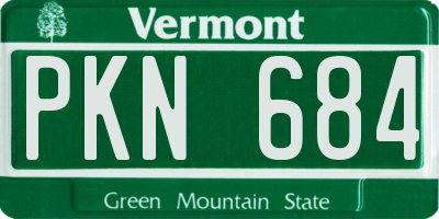 VT license plate PKN684