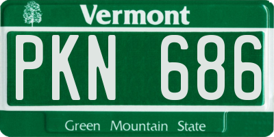 VT license plate PKN686
