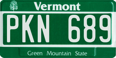 VT license plate PKN689