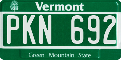 VT license plate PKN692