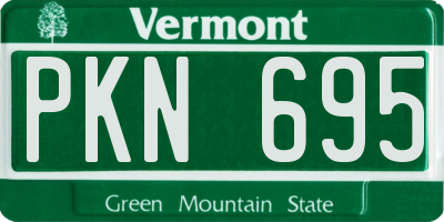 VT license plate PKN695