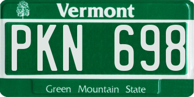 VT license plate PKN698