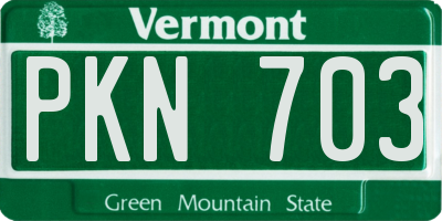 VT license plate PKN703