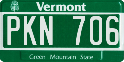 VT license plate PKN706