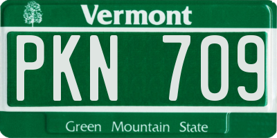 VT license plate PKN709