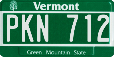 VT license plate PKN712
