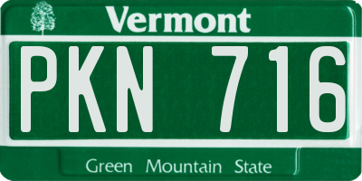 VT license plate PKN716